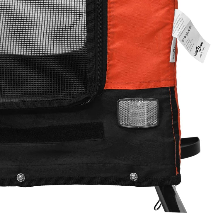 vidaXL Fahrradanhänger Hunde Rot und Schwarz Oxford-Gewebe &amp; Eisen Orange 124 x 65 x 66 cm, Orange 1