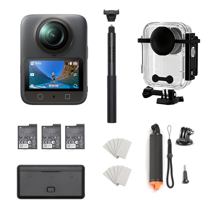DJI Osmo 360 Adventure Combo mit Wassersportkit, 8K 360° Vlog Kamera mit 1-Zoll Sensor, Wasserfestes