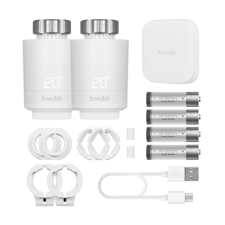 Hombli Smartes Heizkörperthermostat Starter Kit mit App-Funktion | Heizungsthermostat mit Sprachsteu
