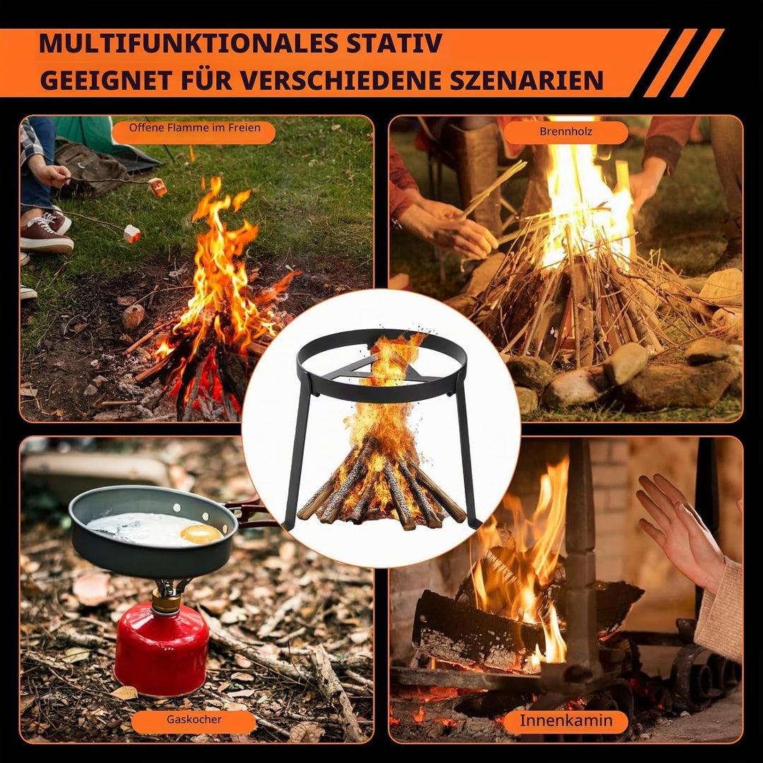 Zenselect Pfannenknecht für Lagerfeuer, Grillrost für Feuerschale, Klappbar Camping grill, Hochtempe
