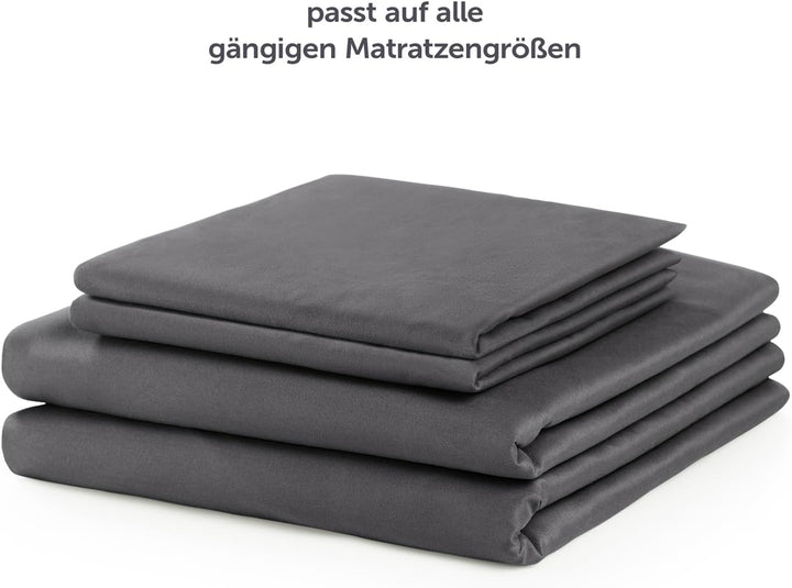 Blumtal® Bettlaken Set 3-teilig - OEKO-TEX zertifiziertes 3er Set - Spannbettlaken 150x200x30cm + Be