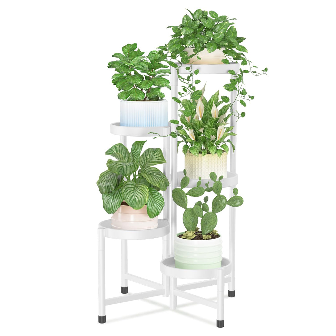 iDavosic.ly 5 Etagen Metall Pflanzenständer Blumentopfständer, Mehrstöckig Pflanzenregal Blumenregal