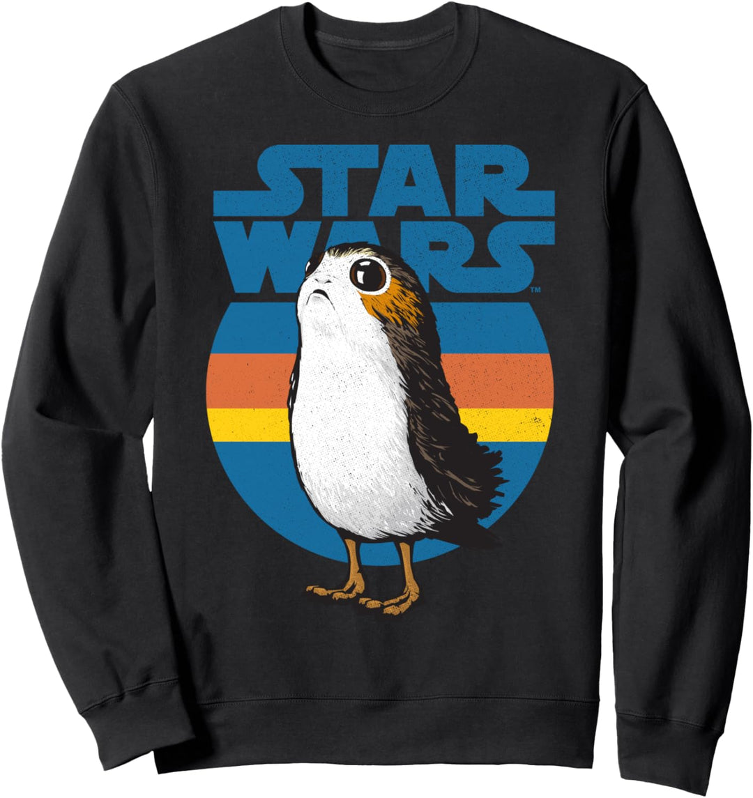 Star Wars The Last Jedi Porg Striped Retro Circle Portrait Sweatshirt
