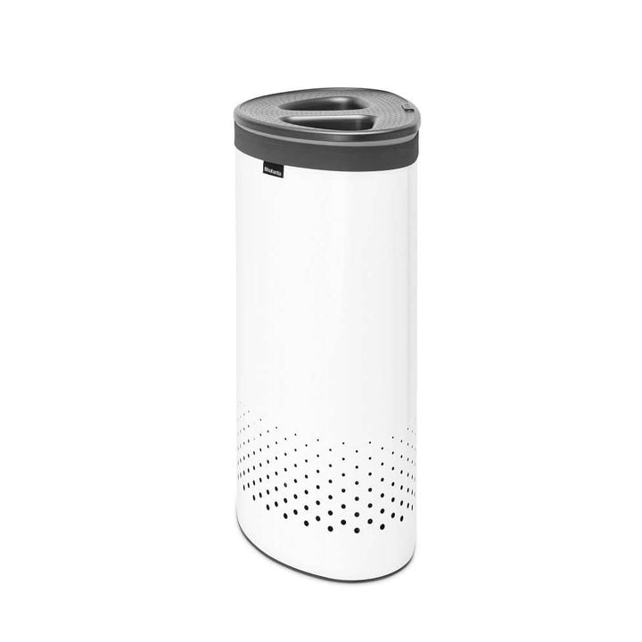 Brabantia - Selector Wäschekorb - Doppelten Quick-Drop-Deckel - Zwei Wäschekörbe - Wäschesack aus Ba