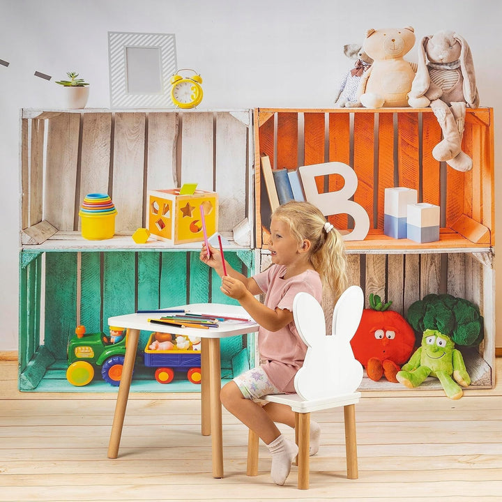Kindertisch 50 x 50 x 47 cm – Quadratischer Holztisch für Kinderzimmer | MDF Spiel- &amp; Lerntisch Chil