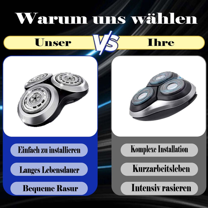Kompletter Ersatzrasierkopf für series 9000,Metallradschnalle und verbesserte doppellagige Präzision
