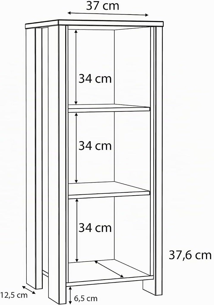 Forte Clif Regal, Holzwerkstoff, Old – Wood Vintage / Betonoptik Dunkelgru, B/H/T: 47 / 115,1 / 41,6