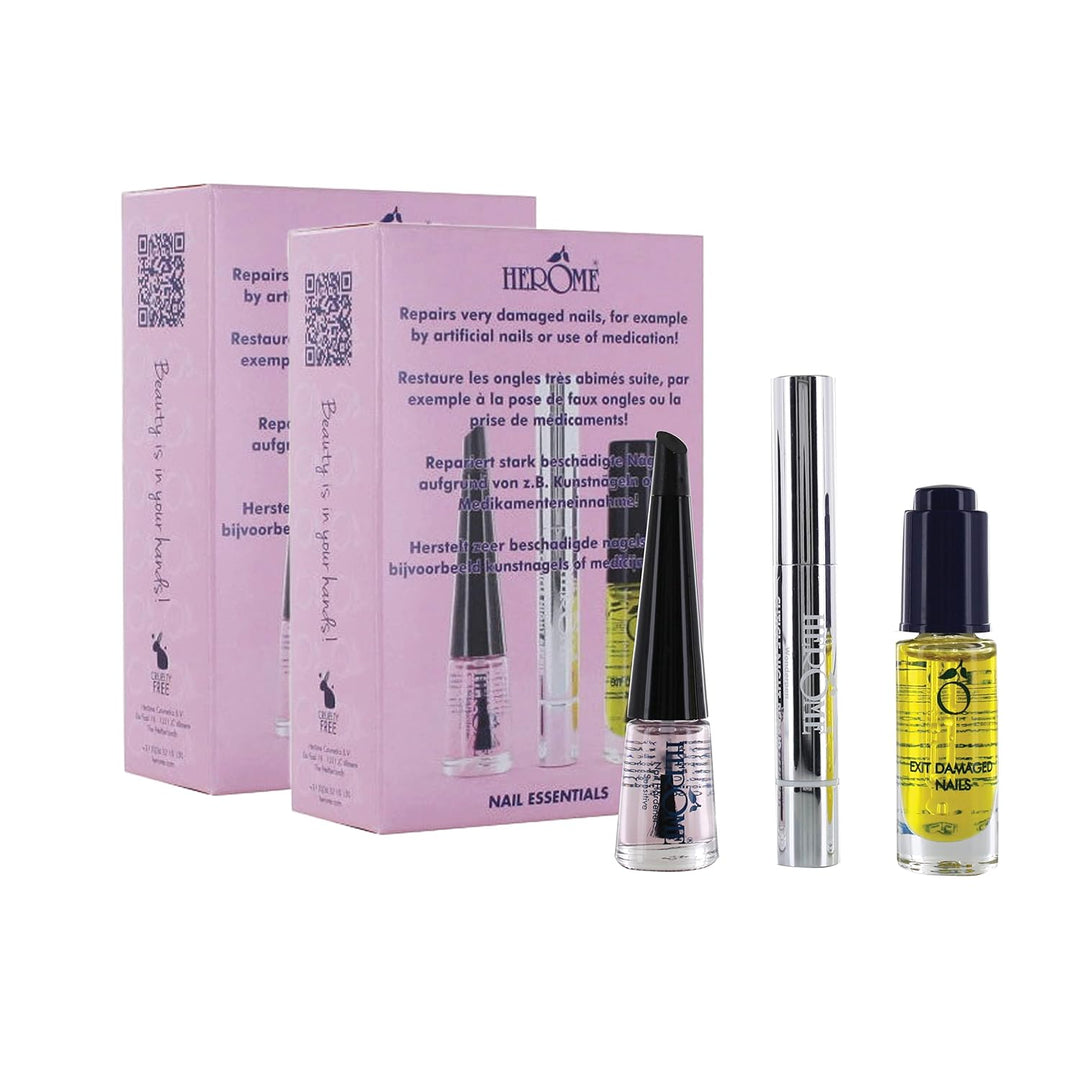 Herome 2-Pack 3-in-1 Maniküre Set für Nägel -1 set- stärkende Nagelöl, Serum für die Nagelhaut und N
