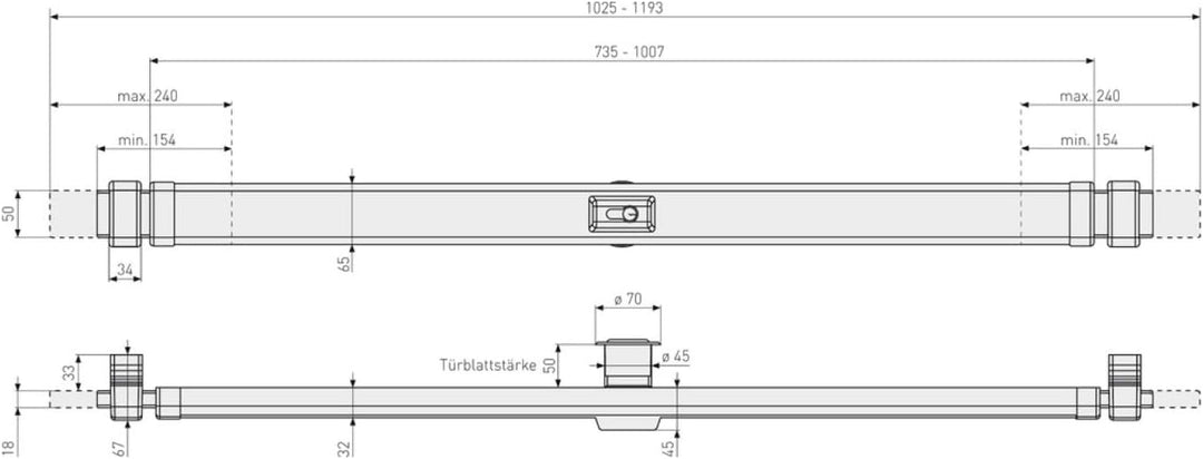 ABUS Panzerriegel PR2700 für Haus- und Wohnungstüren ohne Zylinder, weiss, 49099 Weiss-weiss ohne Zy