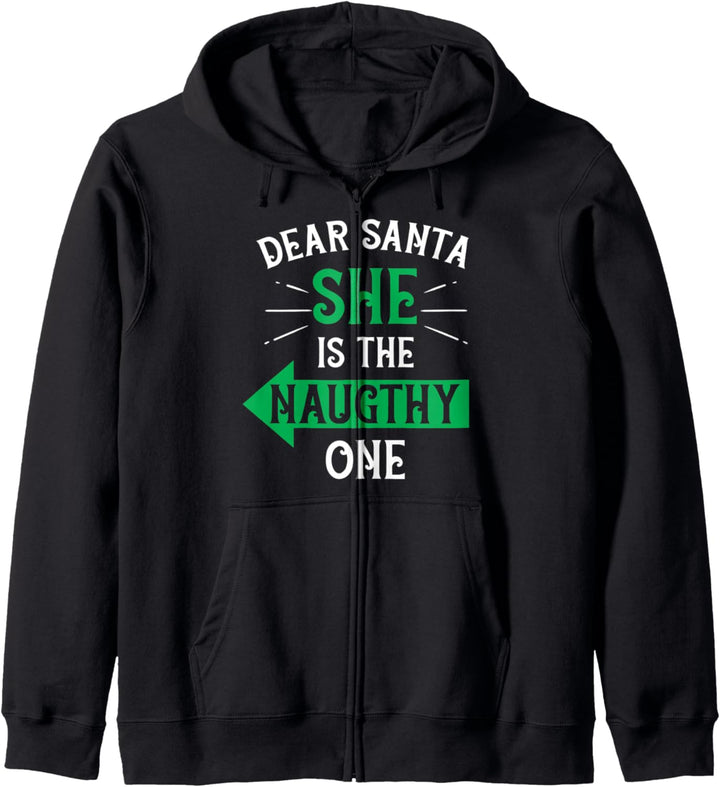Weihnachten Xmas Matching Couple Naughty Partner Look Santa Kapuzenjacke