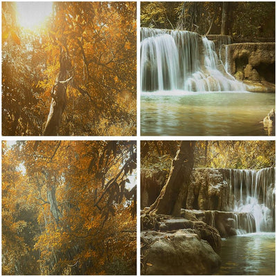 Panorama Bilder auf Leinwand Park Wasserfall Wasser Leinwandbild 90x30cm Wandbilder Dekoration Wohnz