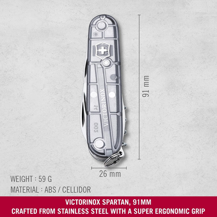 Victorinox Schweizer Taschenmesser, Spartan, Multitool, Swiss Army Knife mit 12 Funktionen, Klinge,