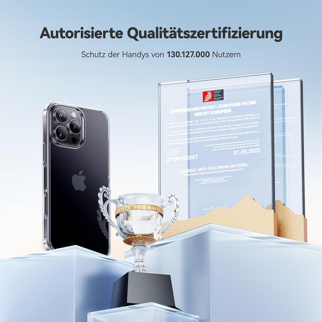 CASEKOO 2025 Neu Crystal Clear Speziell für iPhone 16 Pro Max Hülle [Nie Vergilbung] [Unzerstörbarer