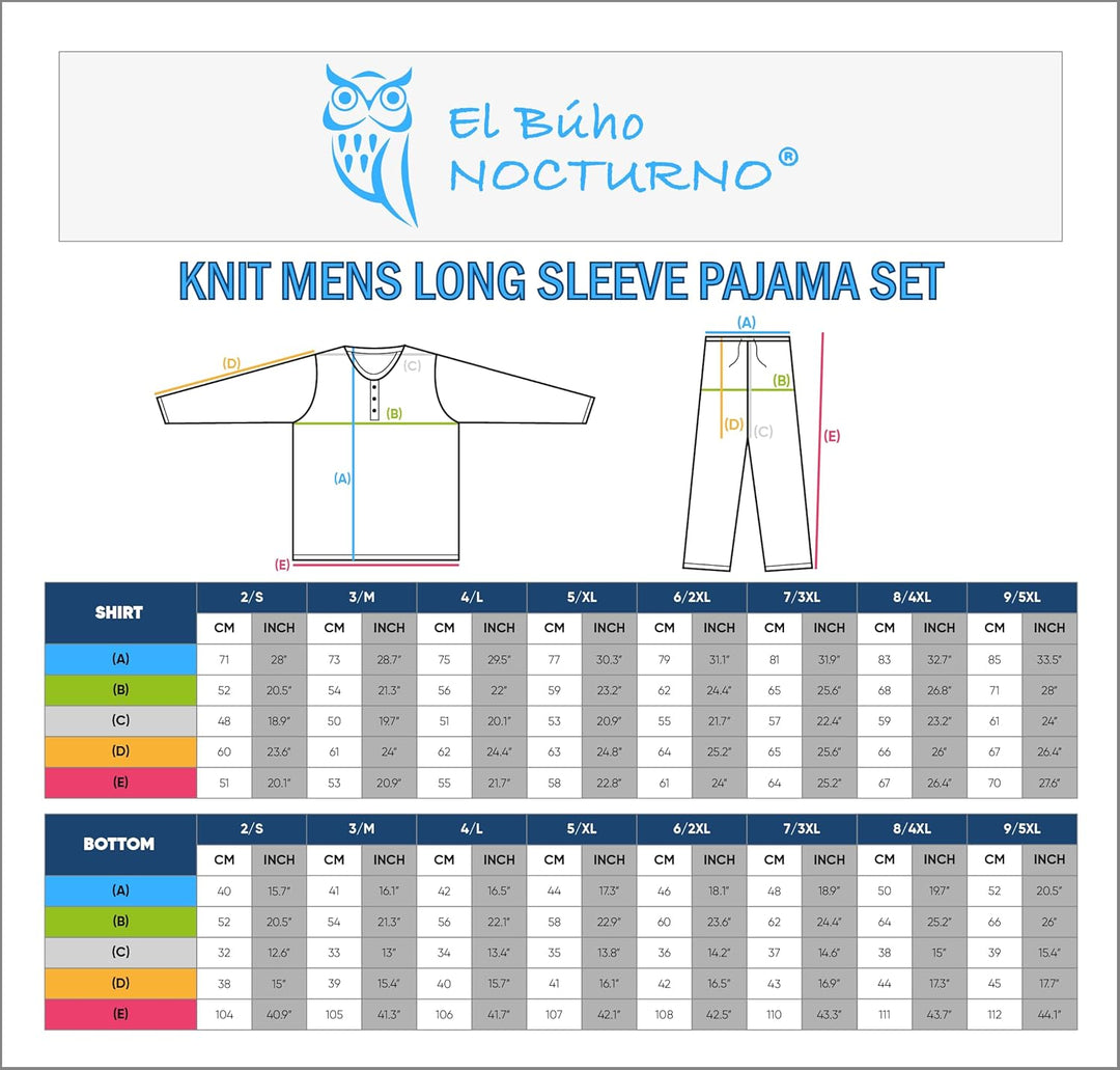 El Búho Nocturno Schlafanzug Herren Lang Baumwolle Herren Pyjama Lang Alljahres Schlafanzüge für Män