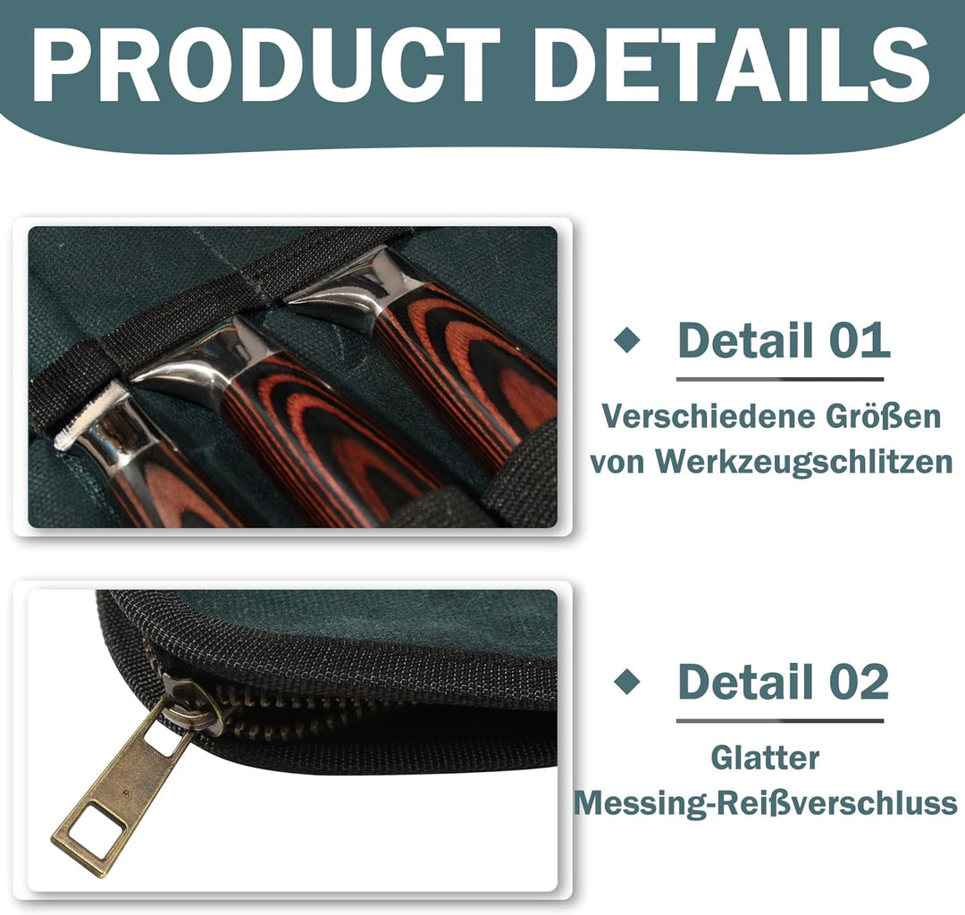 Kochmesser Rolltasche 5 Slots, Messertasche für Köche, Küchenwerkzeugtasche für Küchenmesserset, was