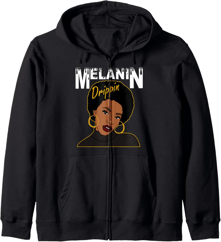 Oheneba: Melanin Drippin Afro Queen Black Pride Kapuzenjacke