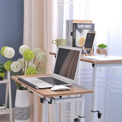 sogesfurniture höhenverstellbar Computertisch Laptoptisch mit Rollen, Mobiler Schreibtisch PC Tisch