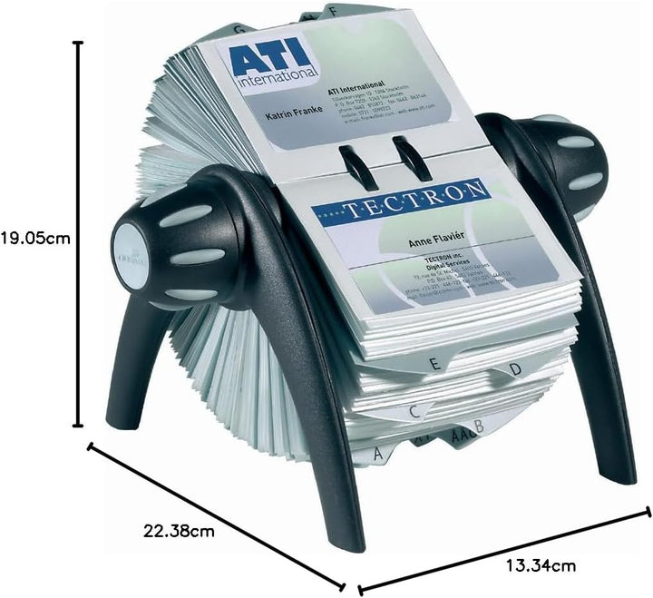 Durable Rollkartei Visifix Flip Vegas, für 400 Visitenkarten, Register A-Z, schwarz, 241701 Visitenk