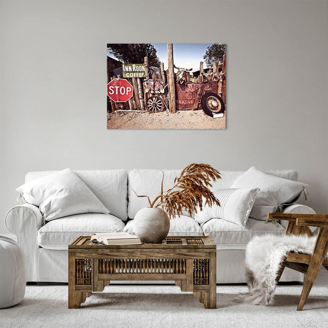 Bilder auf Leinwand Zeichen Sand Sommer Leinwandbild mit Rahmen 70x50cm Wandbilder Dekoration Wohnzi