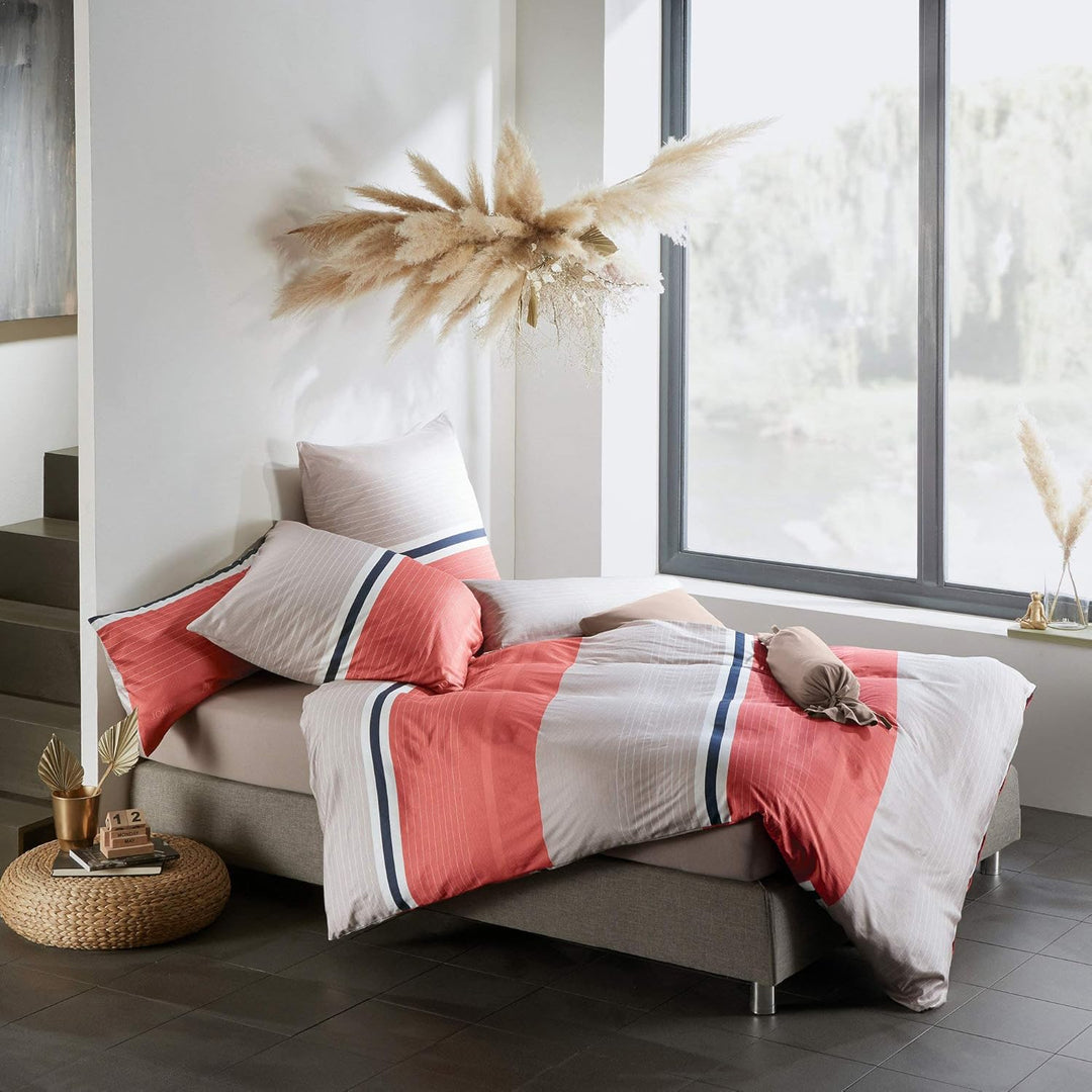 Joop! Bettwäsche Fit 4091 | 1 Coral - 135 x 200 1 Bettbezug 135 x 200 cm + 1 Kissenbezug 80 x 80, 1