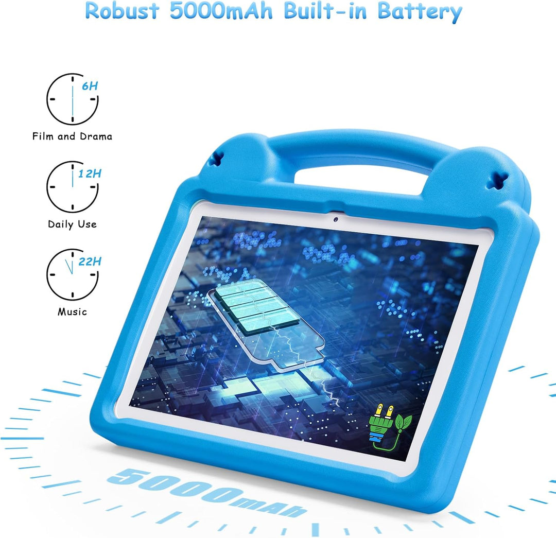 10 Zoll Tablet für Kinder mit Kindersicherung, 8(4+4) GB RAM 64GB ROM, Octa Core, WiFi 6, 5000mAh Ak