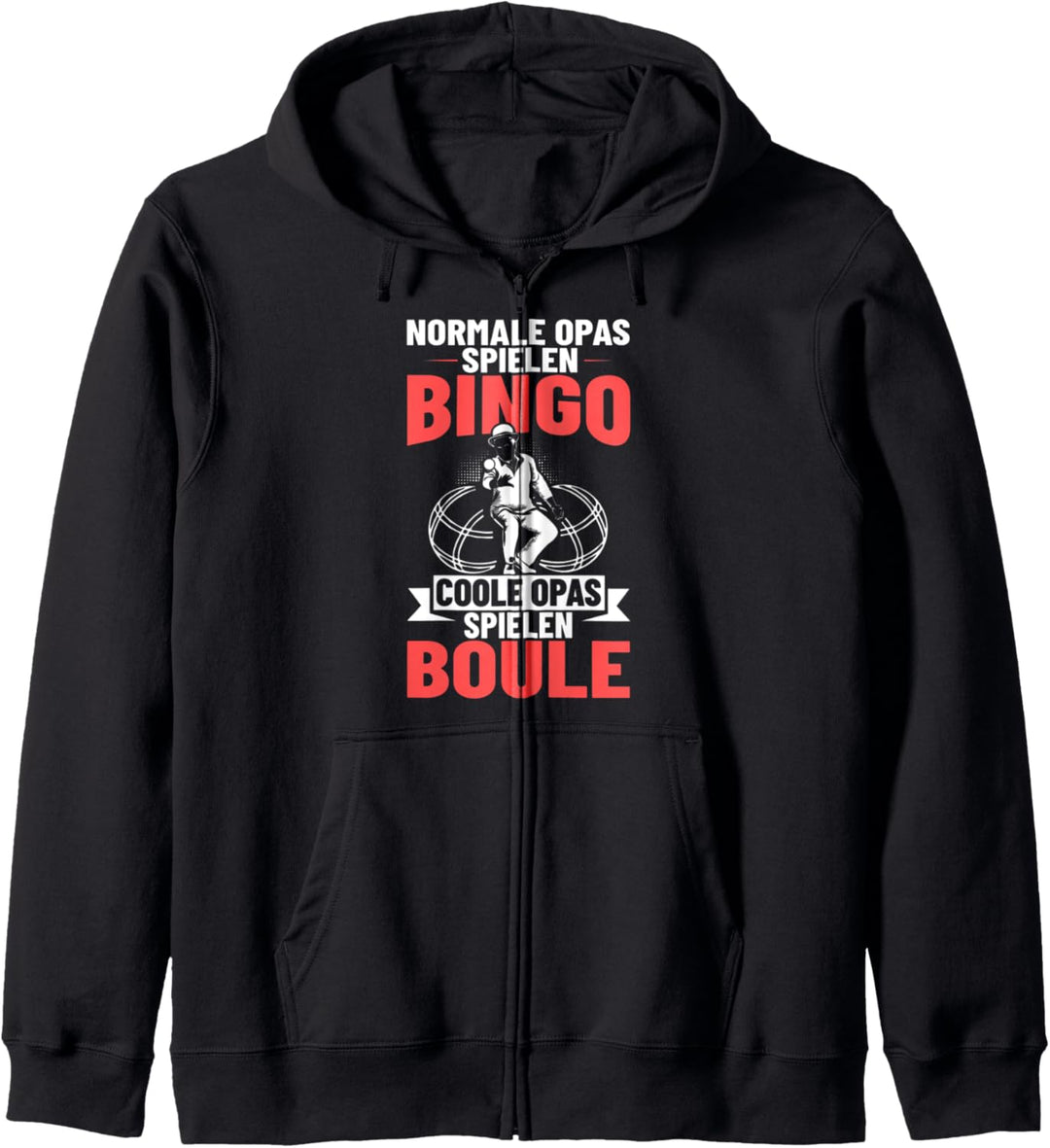 Boulespieler Opa Boccia Spiel Boule Spielen Petanque Kapuzenjacke