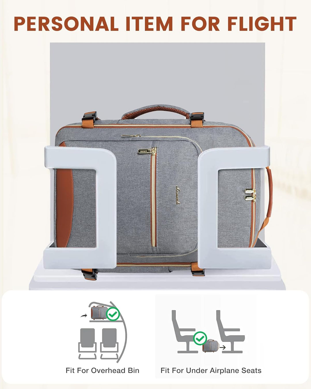 LOVEVOOK Handgepäck Rucksack Flugzeug, 40L Gross Reiserucksack Damen Kofferrucksack, Wasserdicht Rei