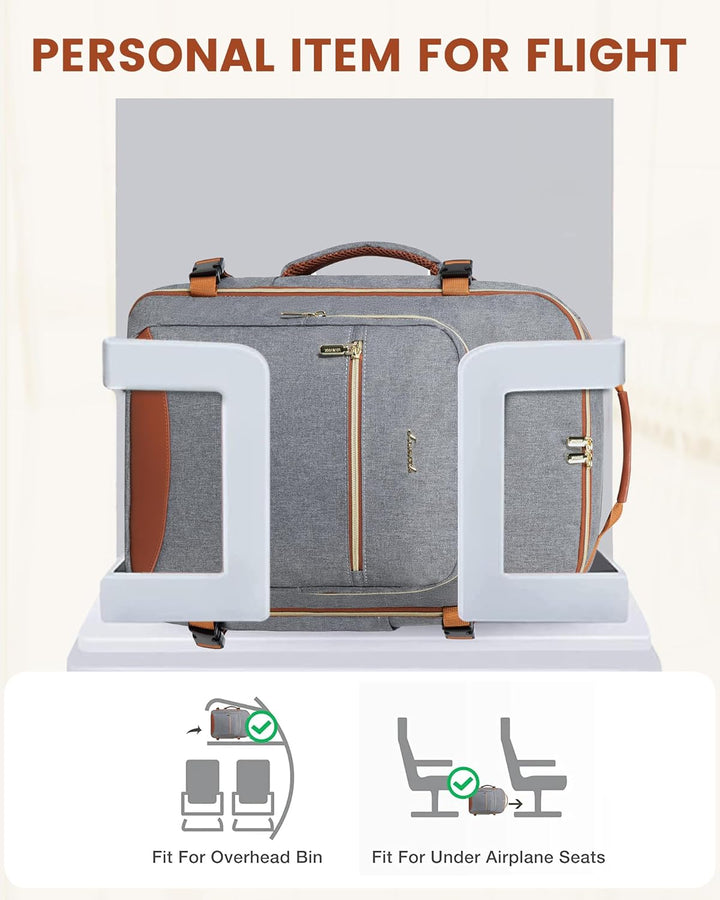 LOVEVOOK Handgepäck Rucksack Flugzeug, 40L Gross Reiserucksack Damen Kofferrucksack, Wasserdicht Rei