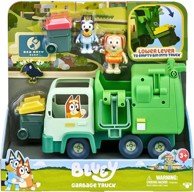 BlueY Müllwagen-Spielset mit Zwei 6,3–7,6 cm grossen Offiziellen Actionfiguren zum Sammeln, Müllmann