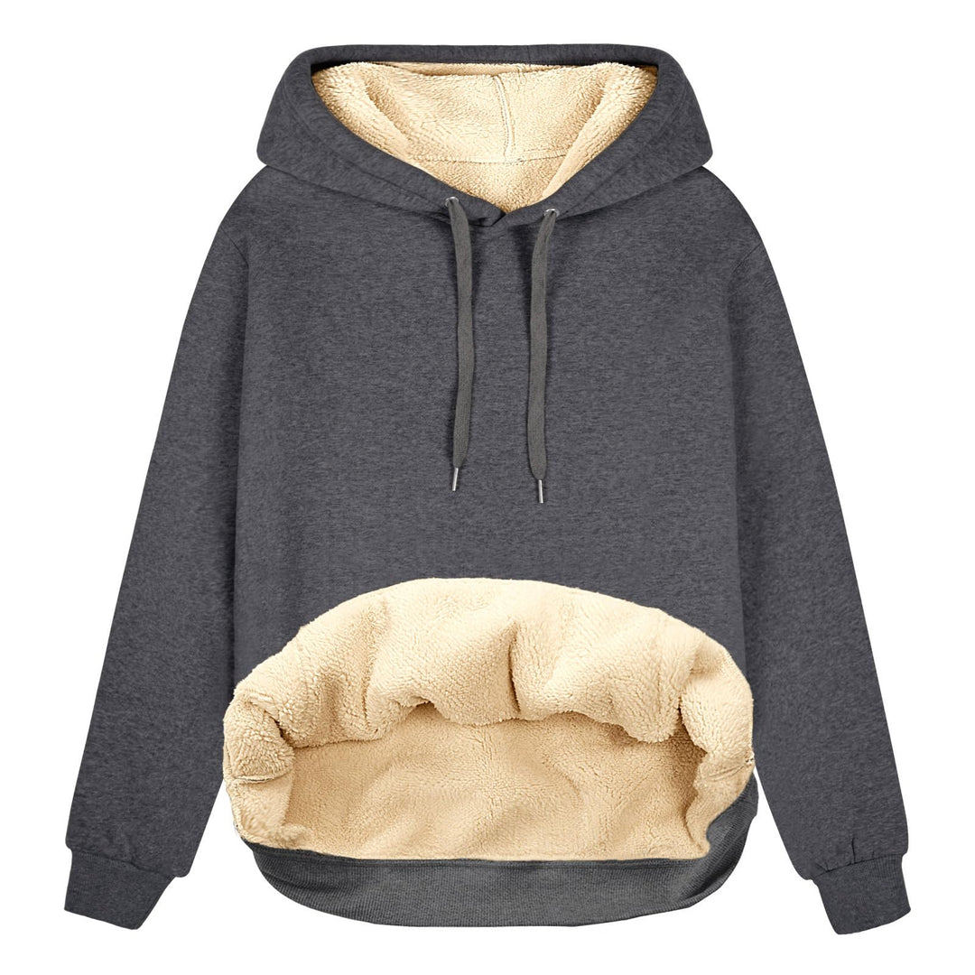 TOMEEK Damen Winter Warmes Sweatshirt Fleece Sherpa Gefütterter Pullover mit Kapuze Lässiger Sportli