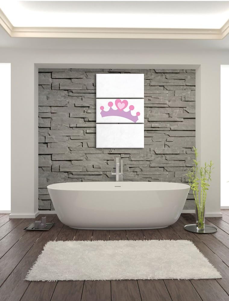 Pixxprint Hübsche Krone weiss 3-Teiler Leinwandbild 120x80 Bild auf Leinwand