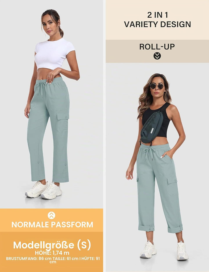 JINSHI Hosen Damen Cargohose Wanderhose Leichte Jogginghose Freizeithose Funktionshose Outdoorhose m