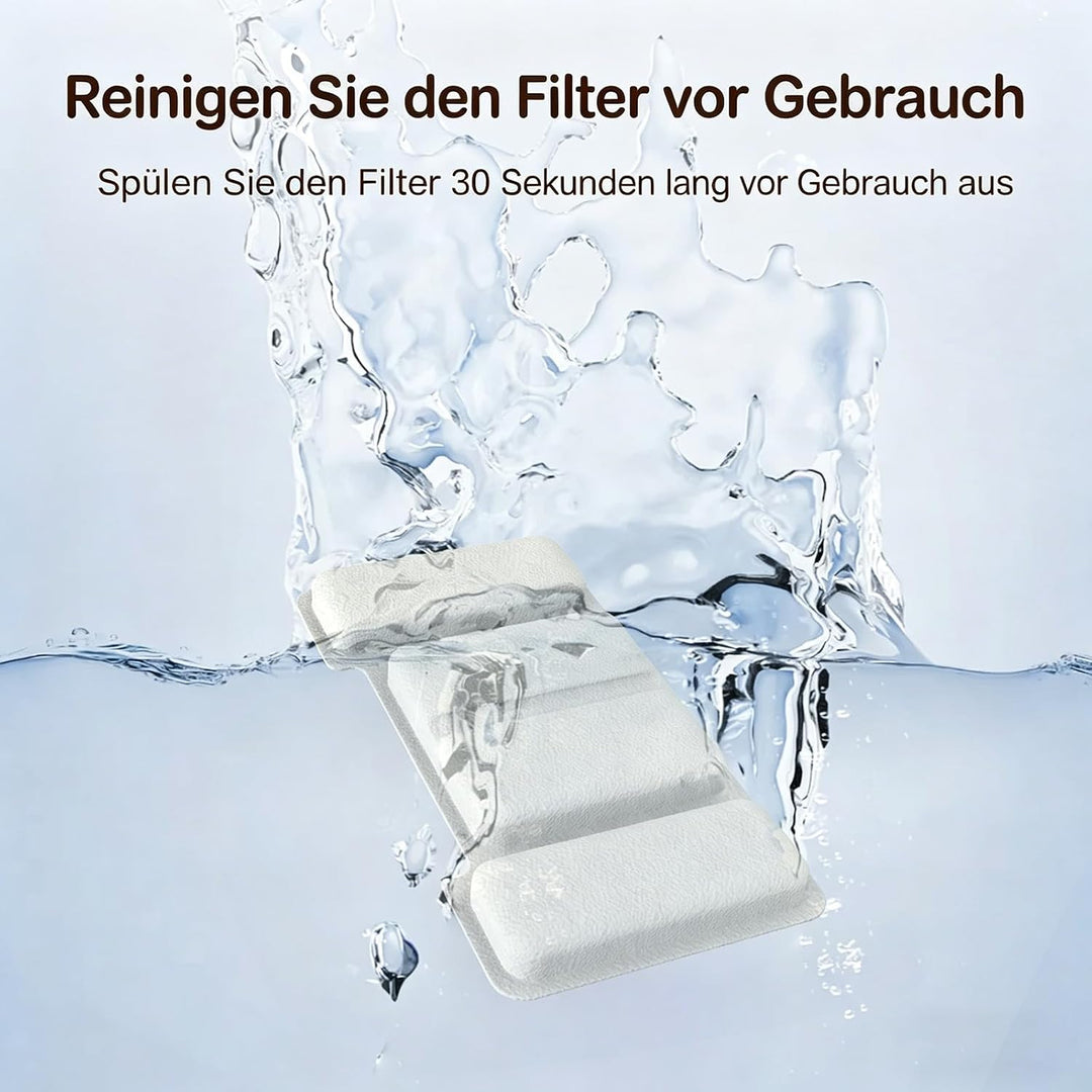 Edelstahl Katzenbrunnen Ersatzfilterset | 3-Stufen-Filter | Ultra Leise | Für Katzen &amp; Kleine Hausti