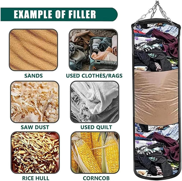 Boxsack Hängend, 15-in-1 Heavy Duty Boxsack, PU-Material Mit dickerer Kette kann 360° gedreht werden