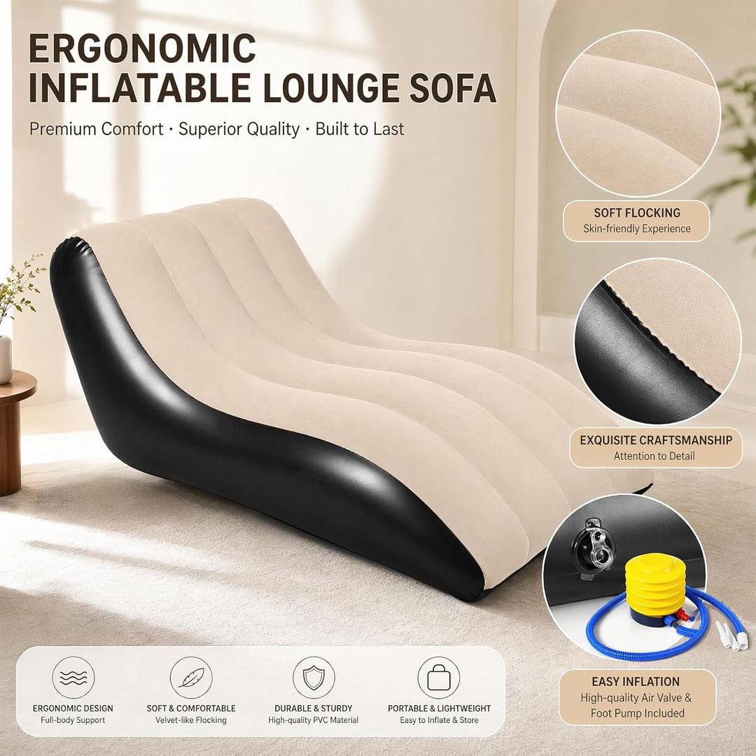 RANJIMA Aufblasbares Sofa, Aufblasbare Liege, Aufblasbar Liegestuhl mit Luftpumpe, Wasserdichtes Auf