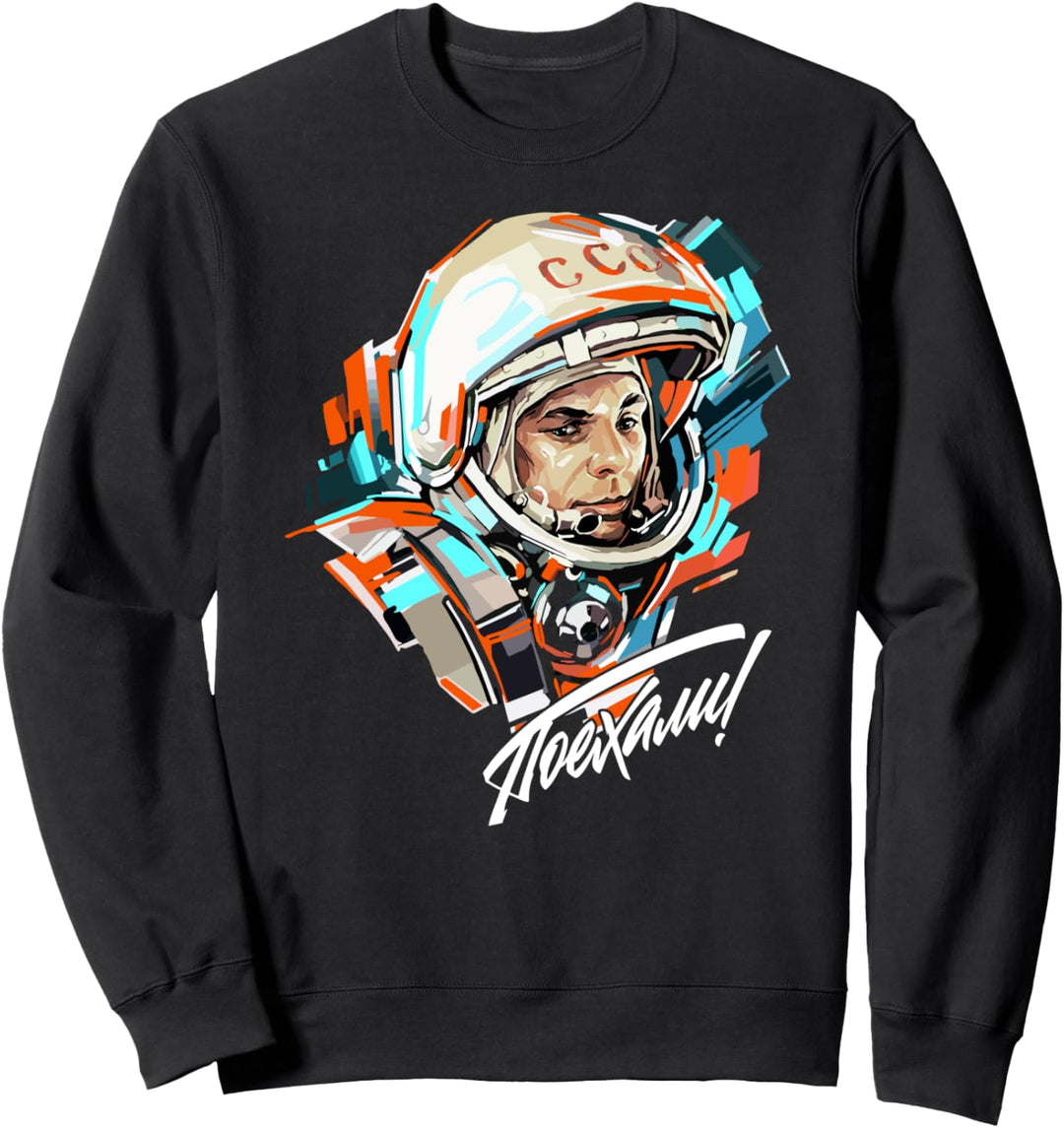 Gagarin Yuri Vintage Sputnik Weltraum Sweatshirt