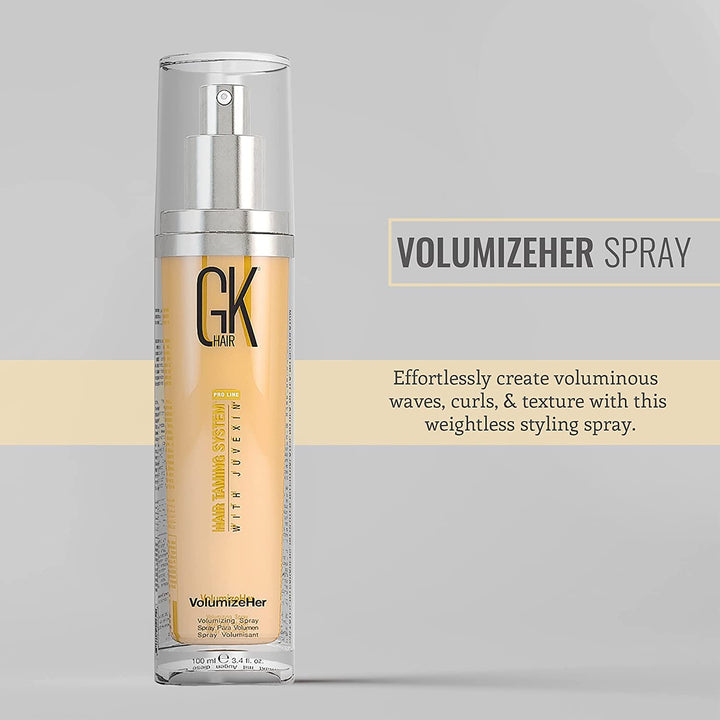 GK HAIR Global Keratin Volumizeher Spray (100ml/ 3.4 Fl Oz) Haarverdickungsspray für Frauen und Männ