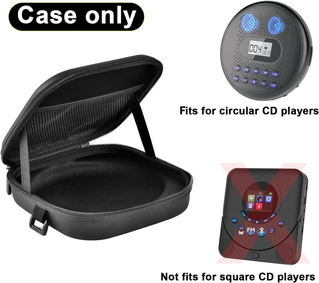 ANKHOH Tragbare CD-Player-Hülle für persönlichen Disc-Player, Reise-Aufbewahrung, Halterung für Kopf