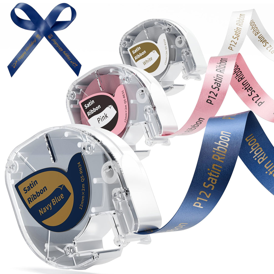 Phomemo P12 Satinband Kompatibel mit Dymo Letratag Etikettenband XR LT-100H LT-100T QX50 200B Für Ge
