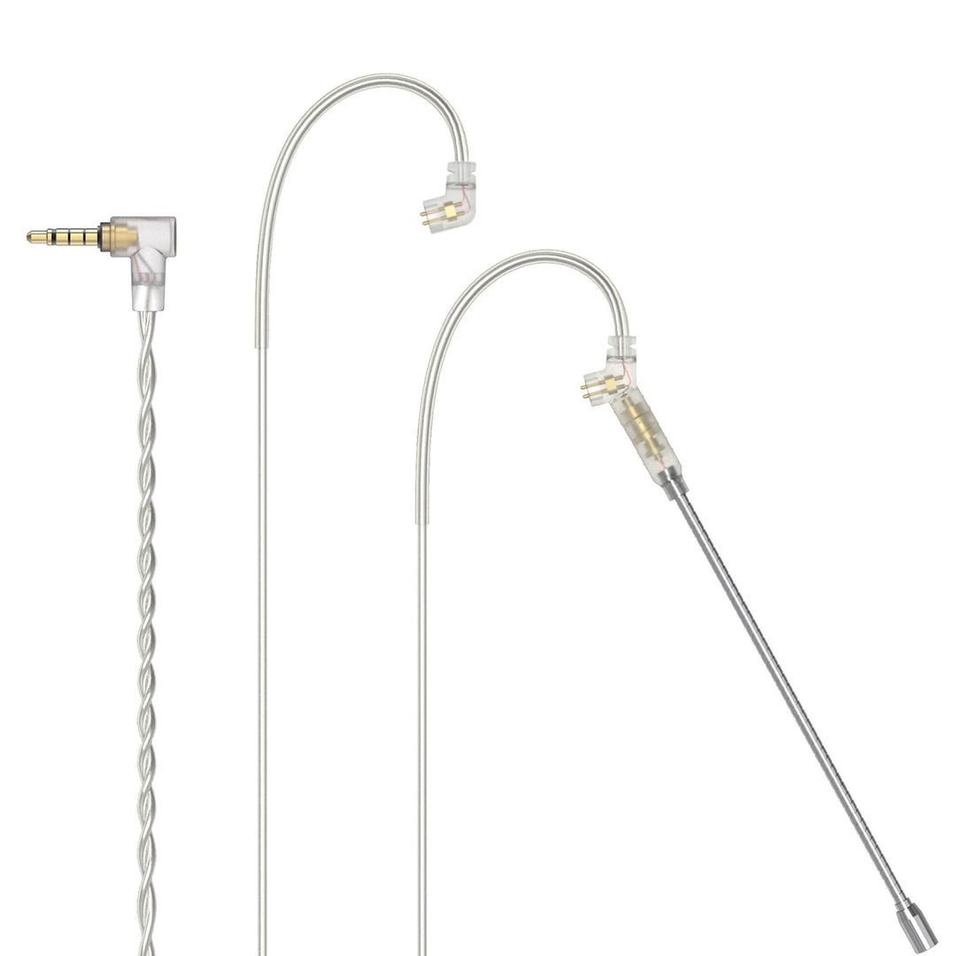 Cubilux 3,5mm 2-Pin 0,78mm IEM-Kabel mit Mikrofon, Silberbeschichtetes OFC-Kabel mit abnehmbarem Boo