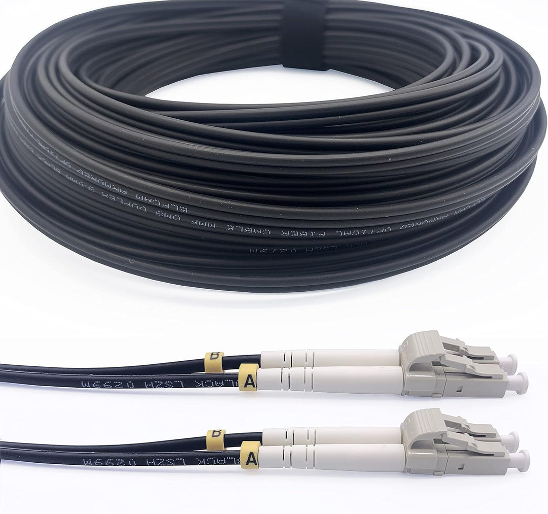 Elfcam® - Gepanzerte Glasfaser-kabel LC/UPC auf LC/UPC OM3 Multimode Duplex 50/125um LSZH, LWL-Kabel
