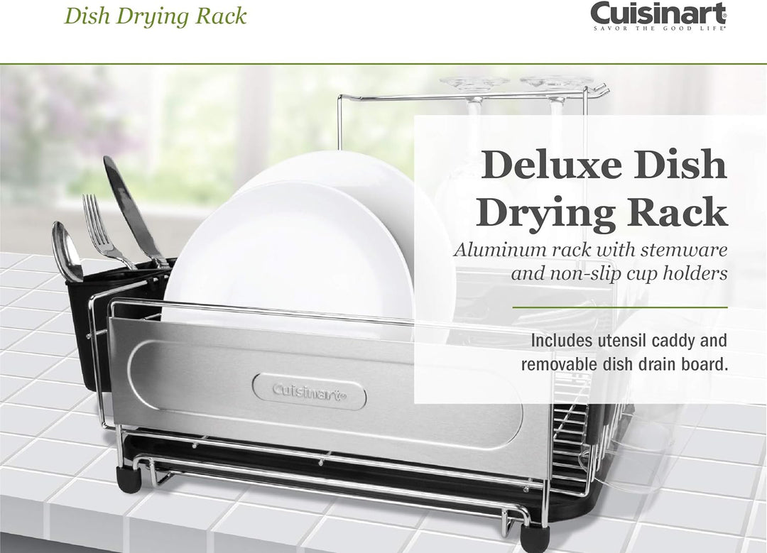 Cuisinart Abtropfgestell aus Edelstahl – inklusive Draht, Utensilienhalter, Abtropfbrett, Stielgläse