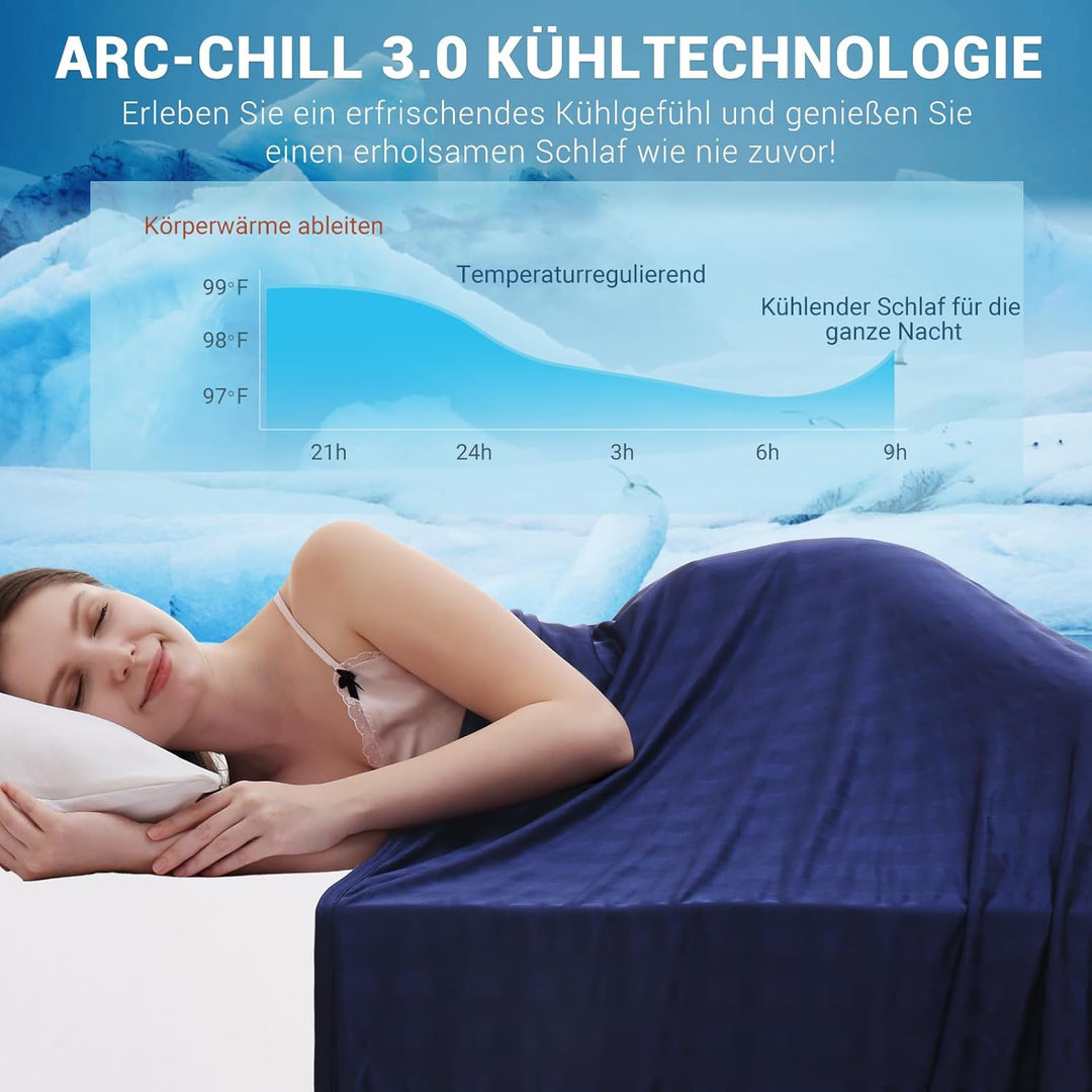 Elegear Kühldecke Sommerdecke - Japanische Arc-Chill 3.0 Kühlfasern Q-Max>0,5 doppelseitige Selbstkü