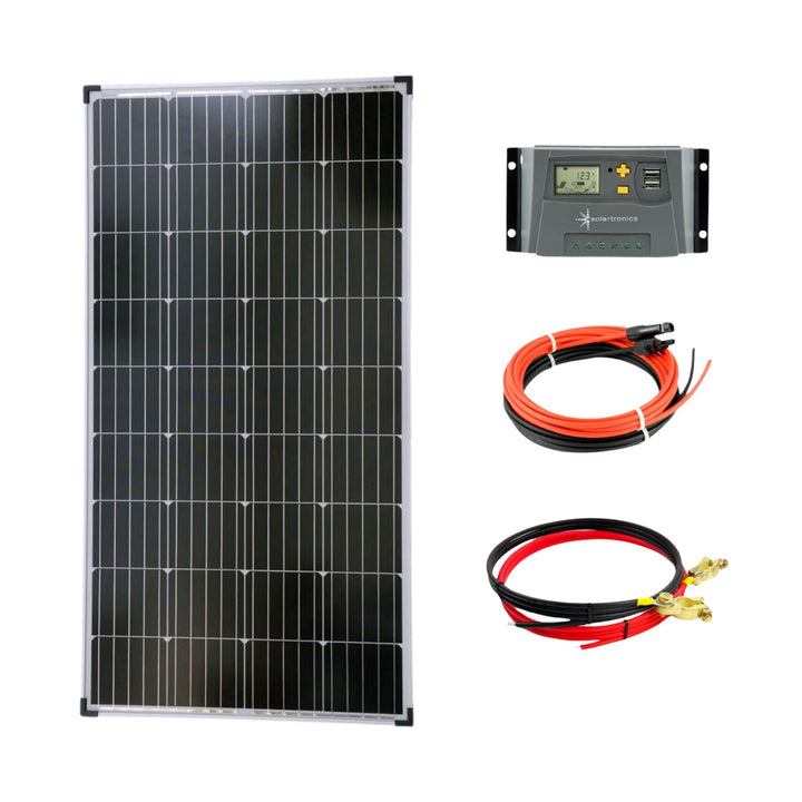 solartronics Komplettset 1x130 Watt Solarmodul Laderegler Photovoltaik Inselanlage