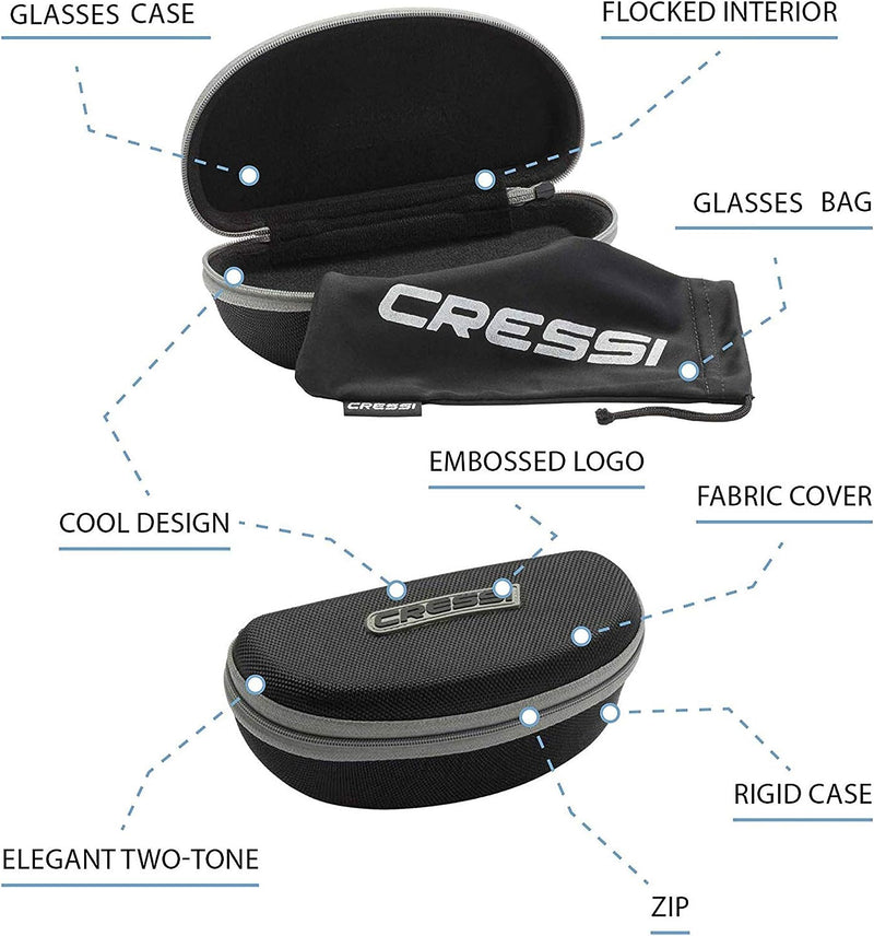 Cressi Unisex Speed Sonnenbrille Einheitsgrösse Schwarz/Gelb Verspiegelte Linsen, Einheitsgrösse Sch