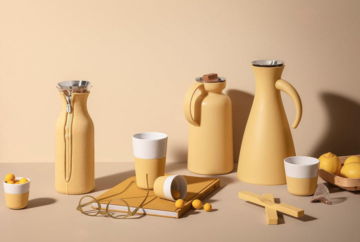 EVA SOLO | 2 Espresso-Becher Golden Sand |Gut zu halten durch Silikonbeschichtung | Golden Sand Espr