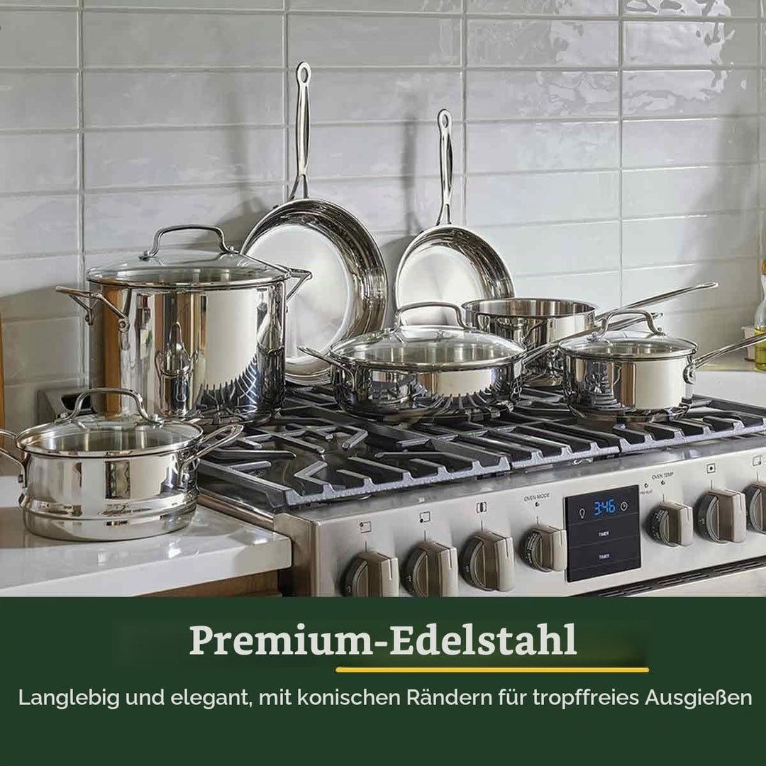 Cuisinart Chef’s Classic™ Edelstahl-Kochgeschirr-Set | 11-teilig: Stielkasserollen, Bratpfannen, Sup