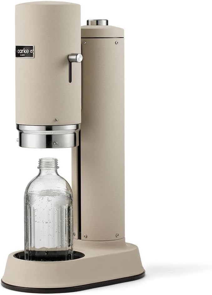 Aarke Carbonator Pro, Wassersprudler mit Glasflasche, Sand Finish, Sand