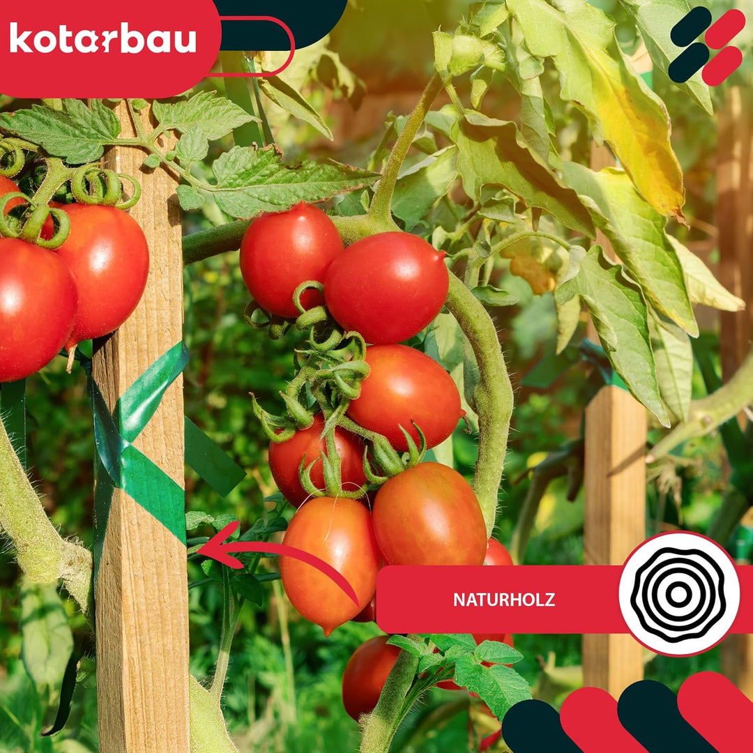 KOTARBAU® 15er Set Tomatenstäbe Pflanzstäbe 150 cm Zaunpfahl Holzpfosten Holzpflock angespitzt Pflan