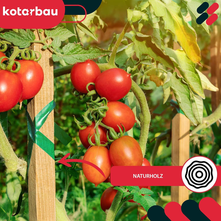 KOTARBAU® 15er Set Tomatenstäbe Pflanzstäbe 150 cm Zaunpfahl Holzpfosten Holzpflock angespitzt Pflan